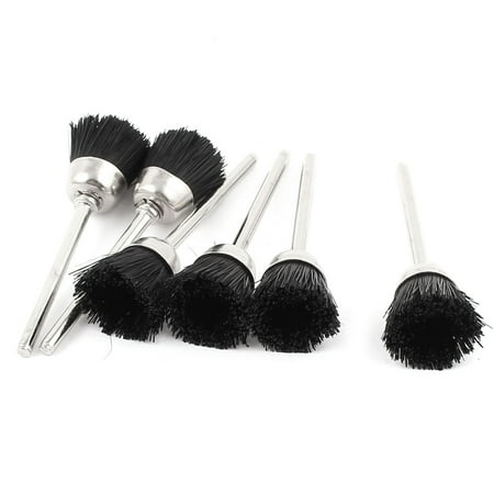 Nylon Replacement Wheels - Unique Bargains 6 Pcs Replacement Rotary Tool 15mm Dia Black Nylon Cup Brush Wheel Polisher