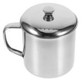 thumbnail image 1 of Taza de té de café de acero inoxidable con tapa y asa de beber taza de café taza de agua con aislamiento para acampar todos los días de viaje de viaje 350 ml, 1 of 4