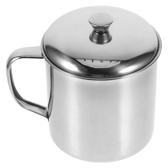 Taza de té de café de acero inoxidable con tapa y asa de beber taza de café taza de agua con aislamiento para acampar todos los días de viaje de viaje 350 ml