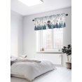 thumbnail image 3 of Blue Snowman Christmas Valances for Windows, Eucalyptus Xmas Tree Balls Vintage Light Filtering Window Treatment Valances, Rod Pocket Small Curtains for Kitchen/Bathroom, 42"x12", 3 of 9