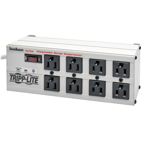 Isobar Audio - Tripp Lite Isobar Surge Protector Metal 8 Outlet 25' Cord 3840 Joules - Receptacles: 8 x NEMA 5-15R - 3840J