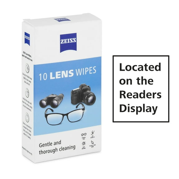 ZEISS Gentle and Thorough Cleaning Eyeglass Lens Cleaner Wipes, 10 Count pack