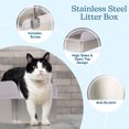 thumbnail image 3 of PETMAKER Stainless Steel Cat Litter Box with High Sides and Scoop Included, 3 of 7