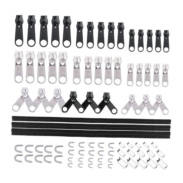 yuksok 87 Pcs Têtes de Fermeture Éclair en Nylon Remplacement Noir