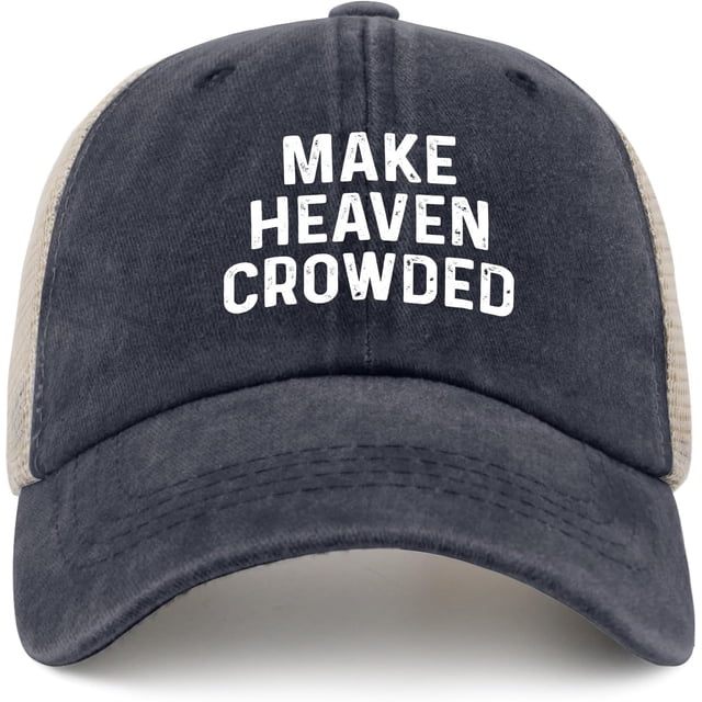 Make Heaven Crowded Hat Trucker Hat Men Vintage Mesh Cap for Summer