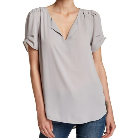 DR2 Tops & Blouses - DR2 Dust Womens V-Neck Pinch-Sleeve Woven Blouse ...
