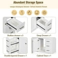 thumbnail image 6 of EUROCO 36" Bathroom Vanity with Sink Bathroom Vanity Cabinet with Multifunctional storage space, Solid Wood Frame, 5 Drawers and 1 Door, White, 6 of 8