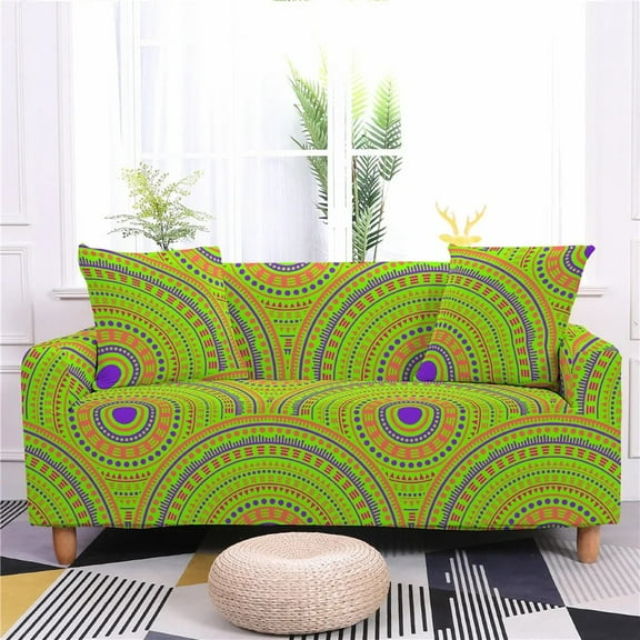 Stretch Bohemian Mandala Plaid Sofa Cover for Living Room Sectional Cushion Cover Sofa Slipcover 1/2/3/4 Seater Housse Canapé