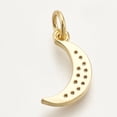 thumbnail image 2 of Brass Micro Pave Cubic Zirconia Charms Moon Clear Golden 14x7.5x1.5mm Hole: 3mm, 2 of 2