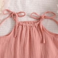 thumbnail image 4 of LNMQLPDBS Toddler Baby Girl Summer Clothes Solid Color Pleated Adjustable Shoulder Strap Tank Tops Shorts Outfits Set Kids Casual Loose Breathable Clothes for Sun Day Play Outdoor Red 12-18 Months, 4 of 7