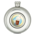 thumbnail image 1 of Root Beer Float Round Stainless Steel 5oz Hip Drink Flask, 1 of 3