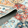 thumbnail image 6 of Aoile Washable Area Rugs 10' x 13', Moroccan Trellis Rug Non-slip Stain Resistant Accent Rug Vintage Distressed Floral Floor Cover Carpet for Dining Room Office Entry Rug, Orange Multi, 6 of 10
