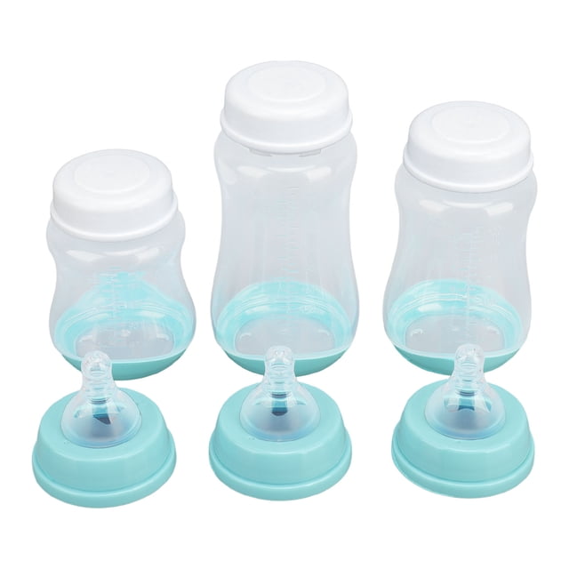 Juego de biberones para bebé, 3 uds., silicona PP, suave, seguro, anticaída, biberón para recién nacido, 180, 240, 300ml, verde