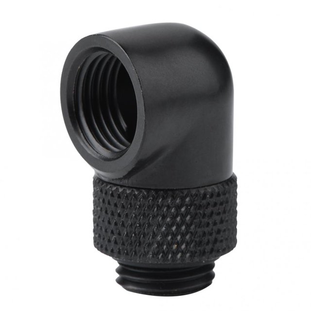90 Degree Elbow Fitting G1/4 Thread Hard Tube Fitting Connector Water Cooling Fittings for Computer Liquid Cooling System black