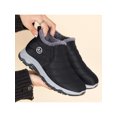 thumbnail image 5 of Gomelly Womens Winter Shoes Slip On Warm Booties Round Toe Snow Boots Lightweight Ankle Bootie Cold Weather Walking Casual Comfort Shoe Black Style B 5.5, 5 of 9