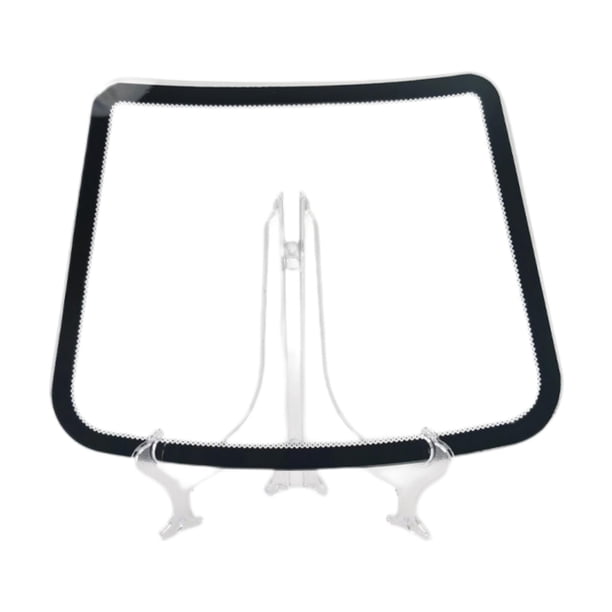 Modelo de parabrisas de coche con bordes pulidos y soporte de sobremesa, ideal para la belleza. Frente