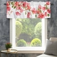 thumbnail image 4 of Spring Flower Valances for Windows Vintage Red Floral Plant Vine Botanical Watercolor Rod Pocket Curtain Valance Window Treatment Short Curtains for Kitchen Living Room, 60"x18", 4 of 9