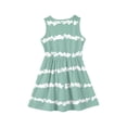 thumbnail image 4 of CCRFTGI Dresses for Kids Girls Size 10-12 Mini Green Striped Dress Holiday Wedding Sleeveless Girls Dresses Summer Fashion Special Occasion Dress for Girls Green 2-3 Years, 4 of 4