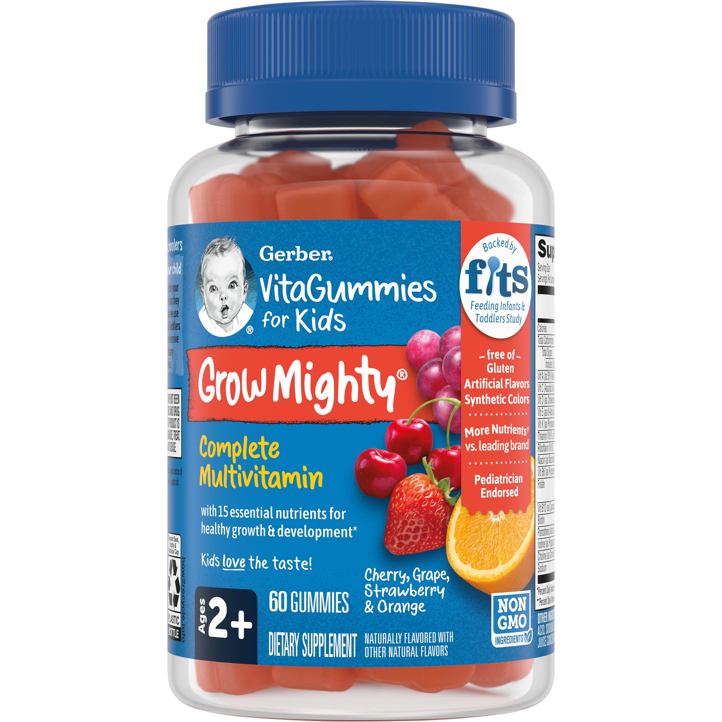 Gerber Grow Mighty Complete Kids Multivitamin, Variety, 60 ct Bottle