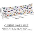 thumbnail image 3 of Spring Body Pillow Cover Colorful Butterfly Print Throw Pillow Covers Butterflies Pattern Cushion Long Pillowcase with Zipper Farmhouse Wildflower Decorative Bedding Pillow Cases for Bedroom,20"x54", 3 of 5