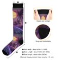 thumbnail image 3 of FORMRS Womens Knee High Socks Casual Long Thick Travel Daily Wear, 1 Pair, Night Purple Road, 3 of 6