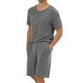 thumbnail image 5 of Hanerdun Men Pajamas Set Male 2PCS Solid Color Loungewear Homewear Dark Gray XL, 5 of 6