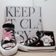 thumbnail image 1 of Zapatos de lona negros para niña, zapatillas altas de tela con melodía fresca para primavera y otoño, zapatillas de deporte para mujer a la moda 2025, 1 of 4