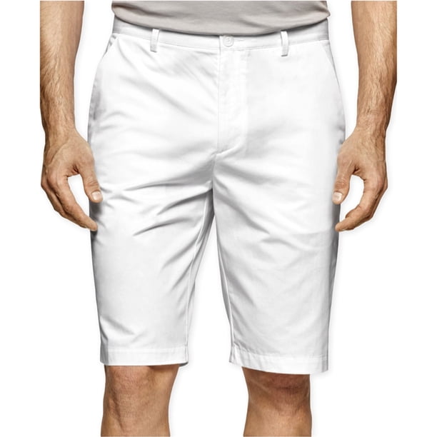 Calvin Klein - Pantalones cortos casuales de sarga para hombre, color blanco, 34 Calvin Klein Caminando