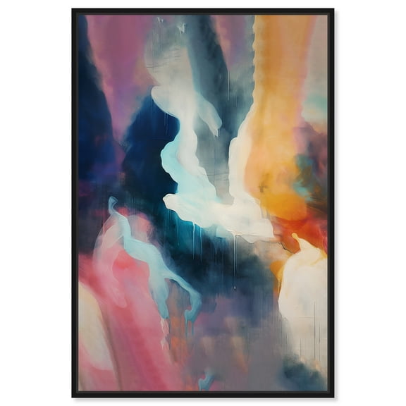 Retro Boreal Retro Modern Abstract Canvas Wall Art by Art Remedy, Black Floater Frame, 10"x15"