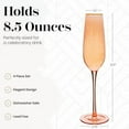 thumbnail image 2 of Vikko Champagne Flutes, 8.5 Ounce Toasting Champagne Flute, Coral with Gold Rim Crystal Clear Champagne Glasses, Set of 4 Elegant Sparkling Wine Glasses, 2 of 2