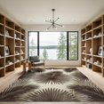 thumbnail image 2 of ODIKA 9'x12' Washable Area Rug Beige Frond Cream Artwork Relaxed Layout Rectangular Fronds Large for Master Suite, California King, Under Bed, Non-Shedding, Easy Care, 2 of 7