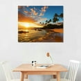 thumbnail image 2 of Creowell  Beach wall art Secret Beach at sunset, Maui, Hawaii Canvas Wall Art For Living Room Decoration Nature Picture Canvas Prints Painting for for Office Home Wall Decor 20x16 in/16x12 in, 2 of 4
