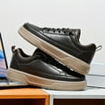 thumbnail image 2 of Men's Solid Trendy Low Top Skate Shoes - Non Slip Comfy Soft Sole Sneakers - All Seasons Outdoor Walking Traveling Business Trip, 2 of 9