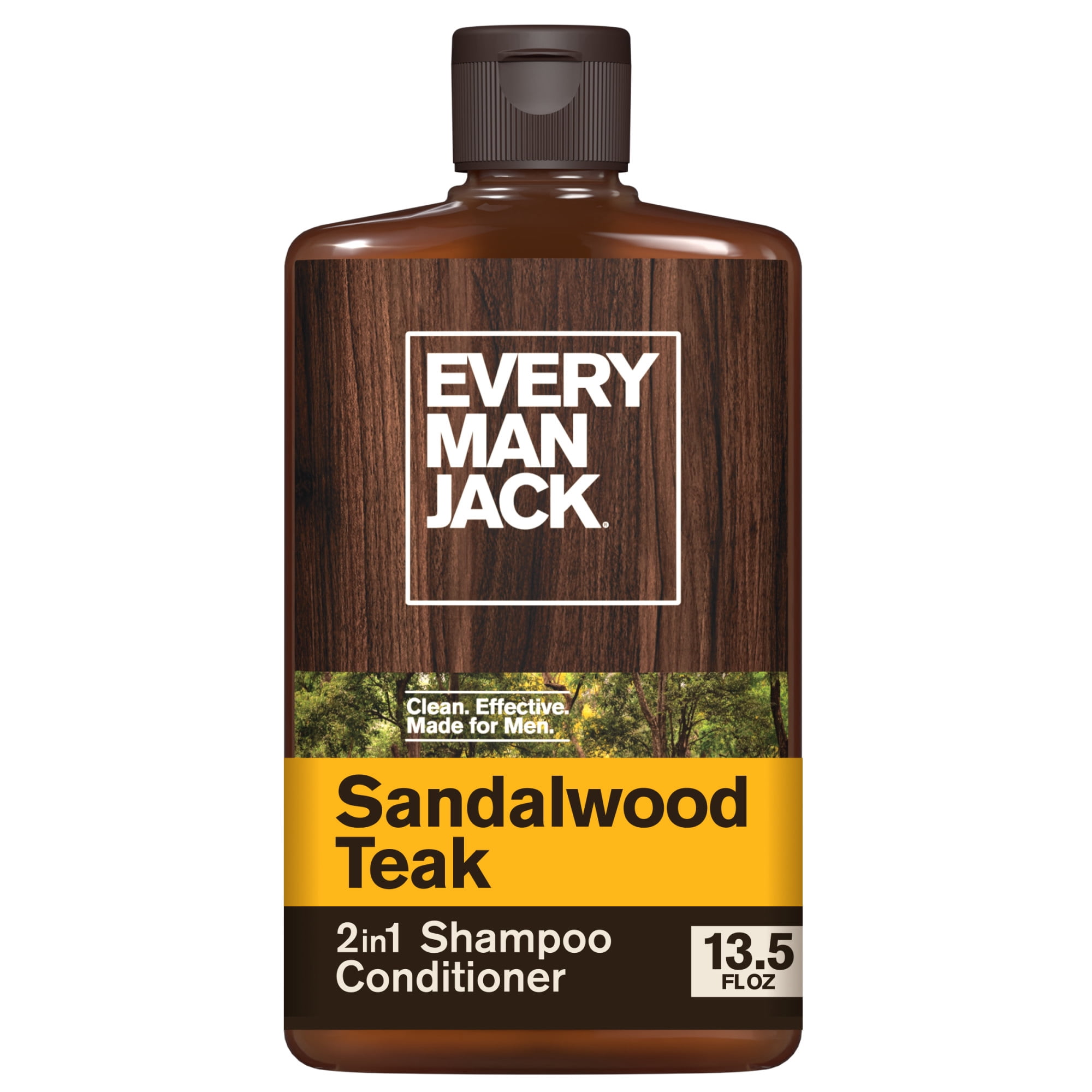 Every Man Jack Mens 2-in-1 Shampoo + Conditioner Variety Pack - Sandalwood, Thickening Tea Tree, & Cedarwood, 13.5oz