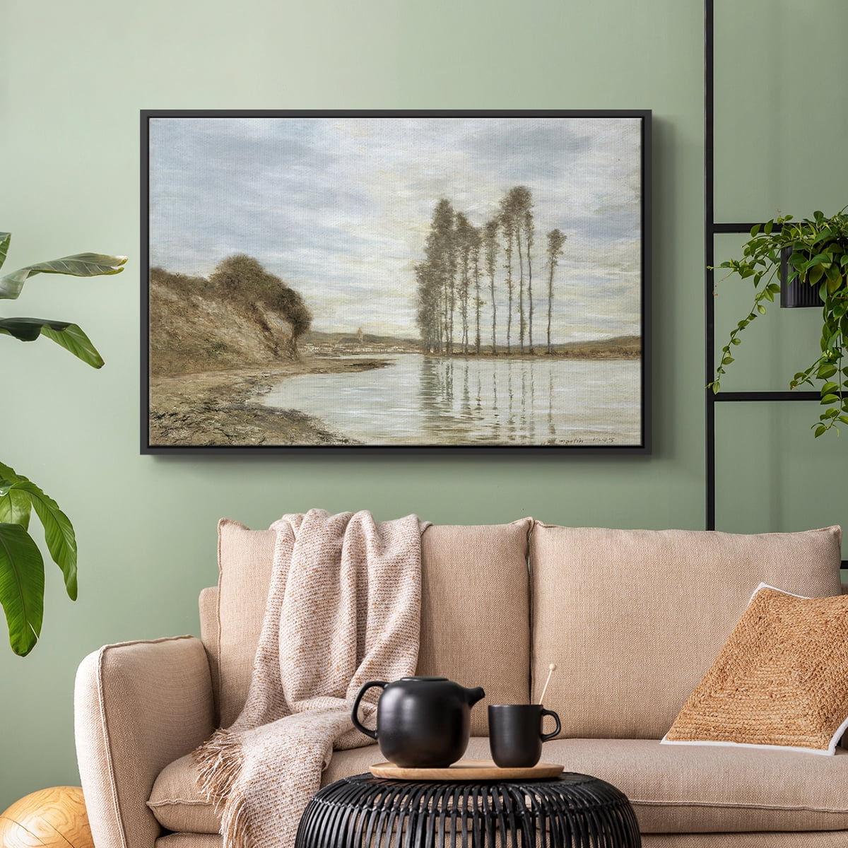 Vintage Landscape-CCCXLV By Wexford Home Framed in Black Wood Gallery Wrapped Canvas 25 in. x 37 in.