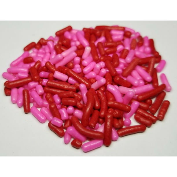 NCS's Red and Pink Jimmies Edible Sprinkles - 4 oz - Packaged in a food ...