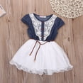 thumbnail image 2 of Robe de Fête en Denim pour Bébés Filles, Dentelle Florale Tulle Tutu, Robe d'Été Décontractée, 2 of 5