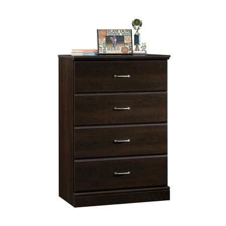 Sauder Parklane Transitional 4-Drawer Chest, Espresso (Best Price Chest Of Drawers)