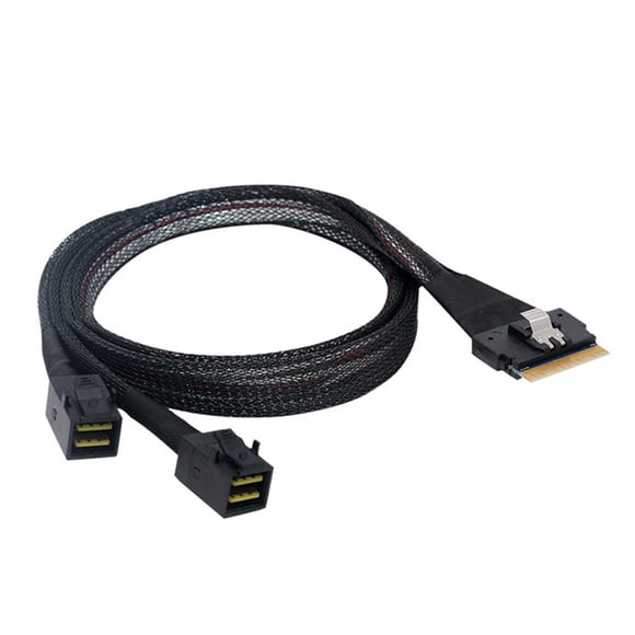 Mini SAS SFF-8654 76P vers 2 SFF-8643 Câble de Disque Dur de Serveur 36 Broches 600Mbps