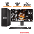 thumbnail image 1 of PC DELL OPTIPLEX Intel RAM 16GB SSD 480GB WIFI MONITOR 23.8" (Reacondicionado), 1 of 3