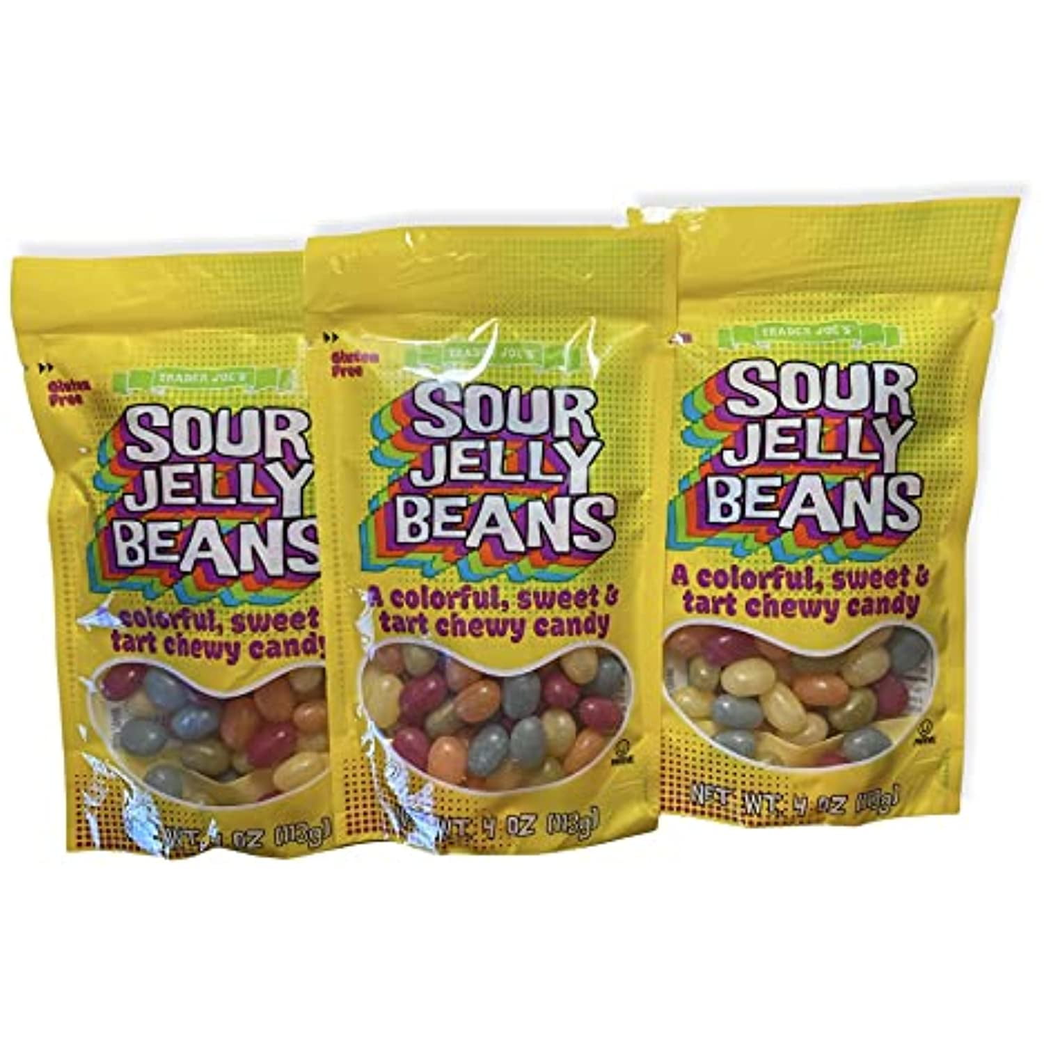 Tj Sour Jelly Beans Gluten Free (Pack Of 3)