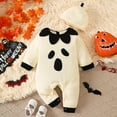 thumbnail image 2 of Lovzfmll Newborn Boys Girls Ghost Bodysuit, Soft Plush Hooded Jumpsuit, Cute Romper and Hat Outfit for 0-18 Months, 2 of 9