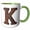 Green/White, variant on 3drose, Urban Image of Rusty Metal Monogram Letter K, 11oz Two-tone Black Mug