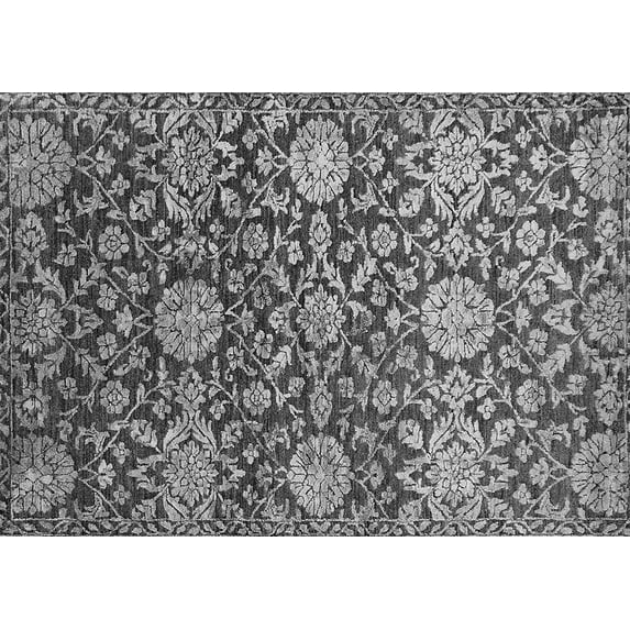Ahgly Company Indoor Rectangle Oriental Gray Industrial Area Rugs, 2' x 5'