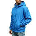 thumbnail image 5 of Zenithor Big and Tall Men's Hooded Windbreaker Jacket Zip Up Rain Coat Solid Long Sleeve Elastic Cuffs Pockets Spring Fall Outdoor Outerwear Blue(XXS-3XL), 5 of 9