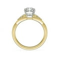 thumbnail image 2 of 0.65 Ct Cushion Cut Natural Diamond Stylish Solitaire with Accents Ring for Anniversary Solid 14K Yellow Gold Size 4, 2 of 6