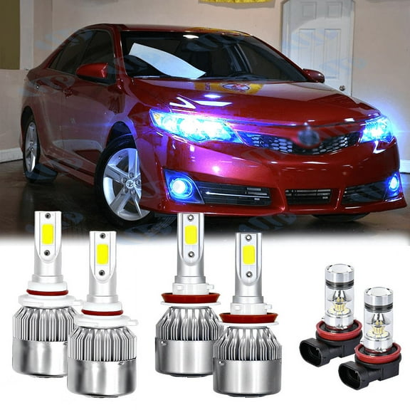 For Toyota Camry 2007-2014 8000K LED Headlight High Low Fog Light Bulbs Kit