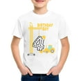 thumbnail image 4 of OOOUM Boys Birthday 4Th T Shirt Kids Letter Print Short Sleeve Casual Tops Breathable Relaxed Fit Summer Tees White 3-4 Years, 4 of 4