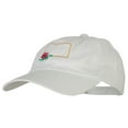 thumbnail image 2 of North Dakota Prairie Rose with Map Embroidered Unstructured Washed Cap - White OSFM, 2 of 5