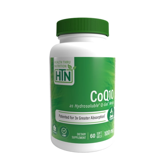 Hydrosoluble™ CoQ-10 (as Q-Gel® Mega) 100mg 60 Softgels by Health Thru Nutrition